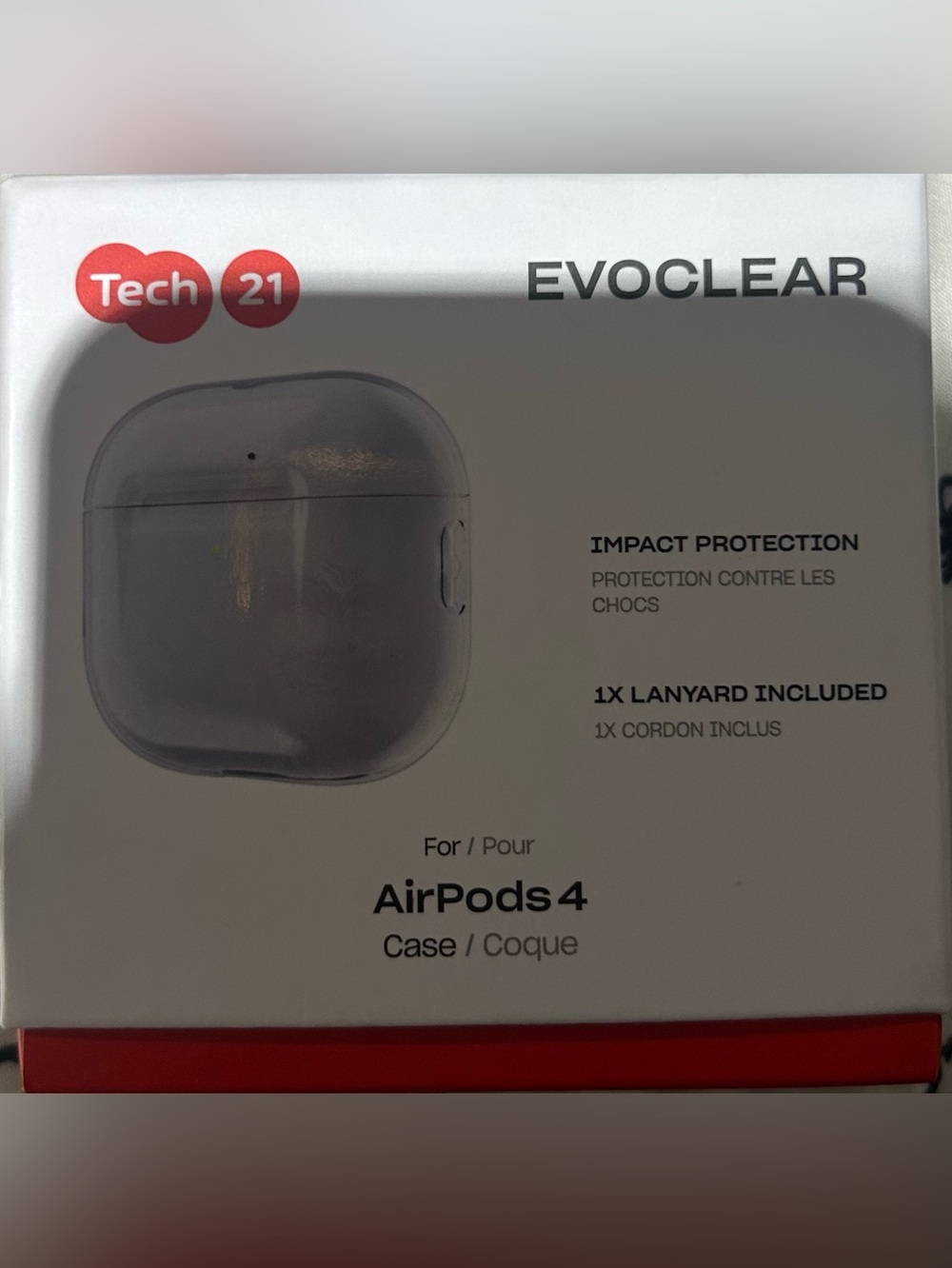 tech21 EvoClear Transparent Case for AirPods 4 - Clear